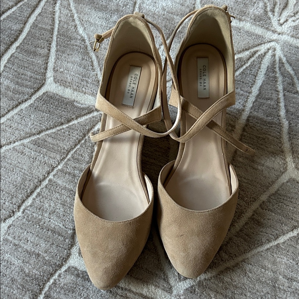 Cole Haan Women's Beige Suede Heels